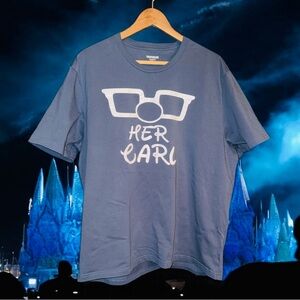 Men's Blue Graphic‎ T-Shirt { Her Carl } size XL